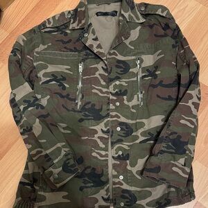 Topshop PETITE Tan Jacket with Black Label